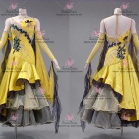 Black And Yellow Lyrical Ballroom Dance Dresses For Women BD-SG4300