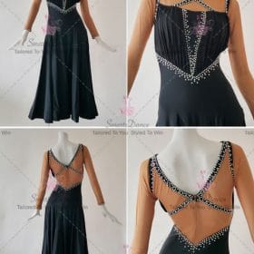 Black Ballroom Dress Performance Dancer Wear BD-SG3704