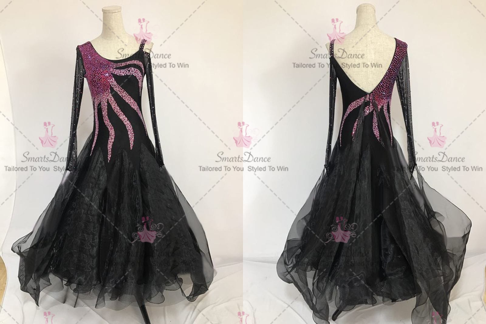 Black Ballroom Smooth Competition Dress Waltz BD-SG3597