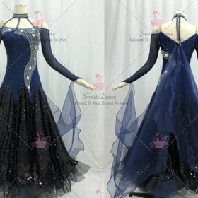 Black Ballroom Smooth Competition Dress Waltz BD-SG3621