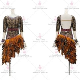 Black Beads Latin Dance Dress Salsa Dancesport Wear LD-SG2011