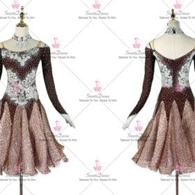 Black Chiffon Elegant Latin Dance Wear Bachata Outfits LD-SG2354