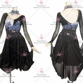 Black Chiffon Plus Size Latin Dance Wear Rhythm Wear LD-SG2344