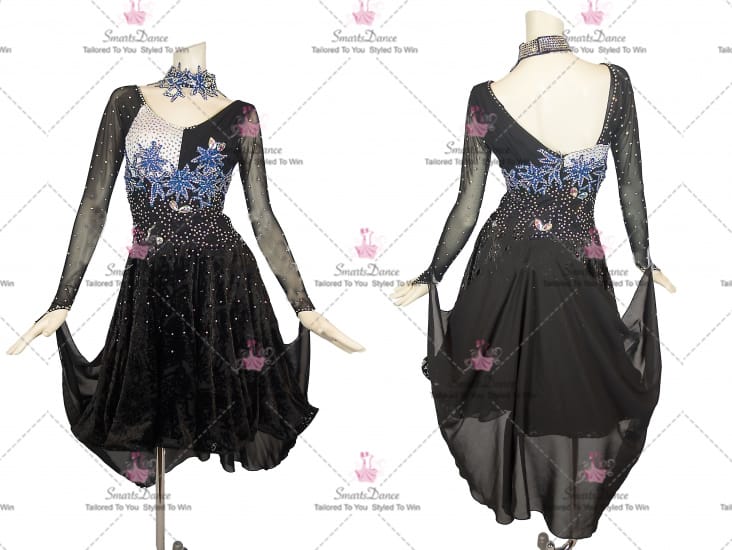 Black Chiffon Plus Size Latin Dance Wear Rhythm Wear LD-SG2344