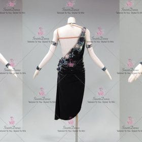 Black Chiffon Wedding Latin Dance Wear Chacha Wear LD-SG2309