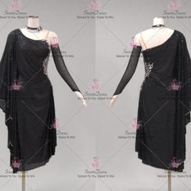 Black Flower Fashion Latin Dance Outfits Samba Gowns LD-SG2292