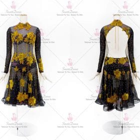 Black Fringe Latin Dance Dress Jive Practice Wear LD-SG2032