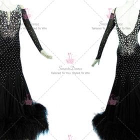 Black Juniors Dancing Ballroom Gowns Crystal Flower BD-SG3816
