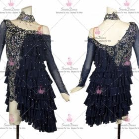 Black Lace Fashion Latin Dance Clothes Bachata Outfits LD-SG2340