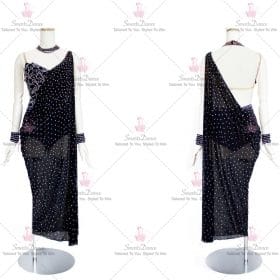 Black Velvet Latin Dance Dress Merengue Dance Gowns LD-SG1994