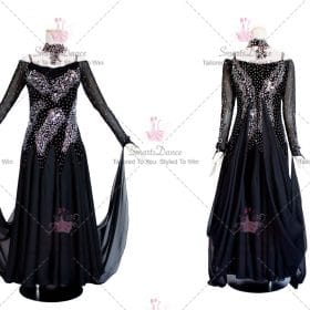 Black Wedding Ballroom Dance Dress Applique Costumes BD-SG3407