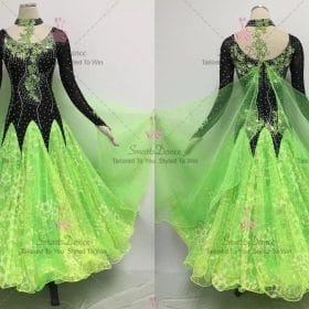 Black and Green Ballroom Smooth Competition Dress Waltz BD-SG3609