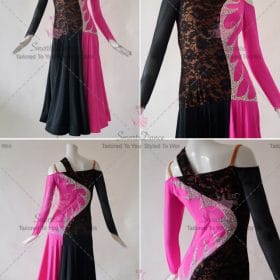 Black and Pink Ballroom Standard Dress Performance Practice Clothes BD-SG3698