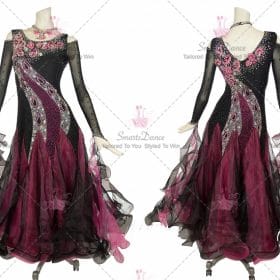 Black and Purple Juvenile Dancesport Ballroom Smooth Clothes Swarovski Satin BD-SG3827