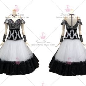 Black and White Cheap Hand-Tailored Design Ballroom Dance Clothes BD-SG3960