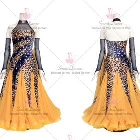 Black and Yellow Elegant Ballroom Dance Dress Chiffon Gowns BD-SG3440