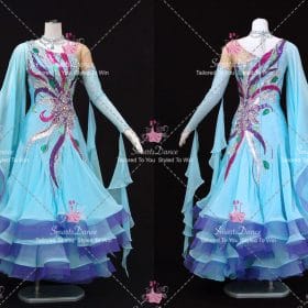 Blue And Purple And Red Flower Rhinestones Dance Dresses For Women Christmas Dance Dresses BD-SG4460