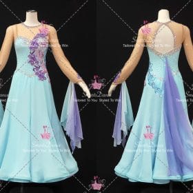 Blue And Purple Ballroom Smooth Dance Dresses For Middle Schoolers Ballroom Dancing Dresses BD-SG4523