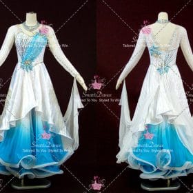 Blue And White Ballroom Competition Custom Dance Costume Dresses Dance BD-SG4469