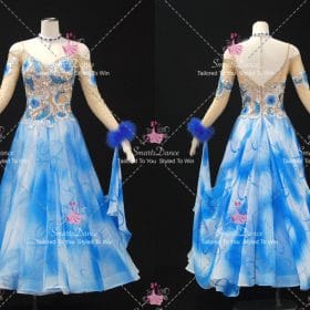 Blue And White Ballroom Standard Ballroom Dance Dresses Prom Dance Dress BD-SG4518
