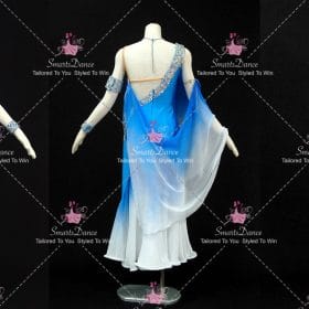 Blue And White Custom Made Performance Ballroom Dance Costumes High School Dance Dresses BD-SG4603