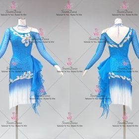 Blue And White Formal Ballroom Smooth Competition Dance Costume BD-SG4311