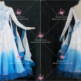 Blue And White Tailor Made Waltz Dance Competition Costumes Dresses To Dance BD-SG4592