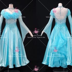 Blue Ballroom Competition Dance Costumes For Competition Wedding Dance Dress BD-SG4497