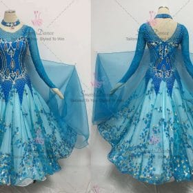 Blue Ballroom Smooth Competition Dress Swing BD-SG3623