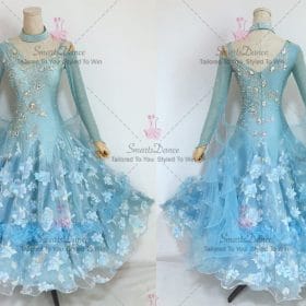 Blue Ballroom Smooth Competition Dress Waltz BD-SG3615