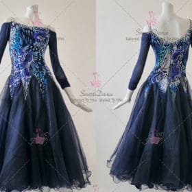 Blue Ballroom Smooth Dress Tango Dancing Clothes BD-SG3691