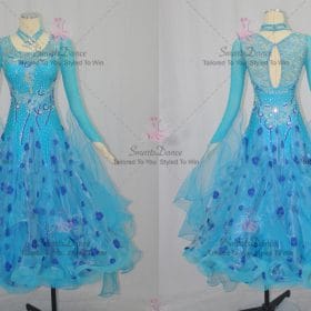 Blue Ballroom Standard Competition Dress Performance BD-SG3584