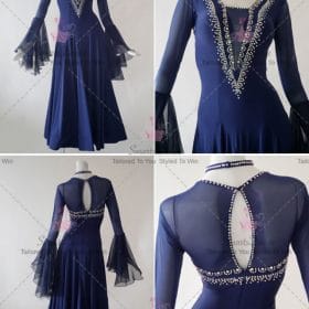 Blue Ballroom Standard Dress Viennese Waltz Dancing Skirt BD-SG3706