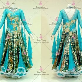 Blue Bespoke Dance Costumes Performance Outfits BD-SG4157
