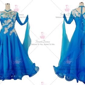 Blue Cheap Tailor Made Lyrical Ballroom Dance Costumes BD-SG3930