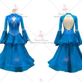 Blue Cheap Tailored Plus Size Ballroom Practice Gowns BD-SG3963