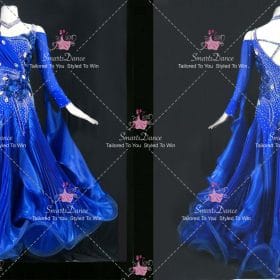 Blue Chiffon Rhinestones Dance Dresses For Middle Schoolers Ballroom Dancing Dresses BD-SG4427