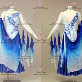 Blue Dance Dresses Short Dance Costumes Performance Ballroom Competition Clothes BD-SG4381