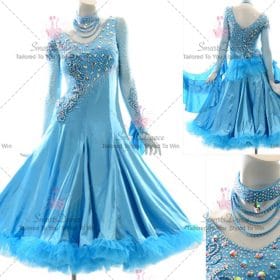 Blue Discount Custom Made Elegant Ballroom Dancer Gowns BD-SG3949