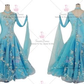 Blue Discount Hand-Tailored Wedding Ballroom Practice Gowns BD-SG3928