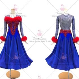 Blue Discount Tailored Professional Ballroom Dance Outfits BD-SG3955