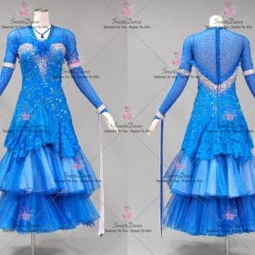 Blue Elegant Ballroom Smooth Custom Dance Costumes BD-SG4271