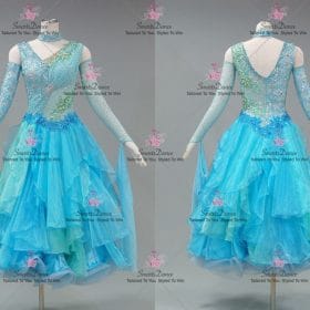 Blue Fashion Ballroom Competition Prom Dance Dresses BD-SG4293