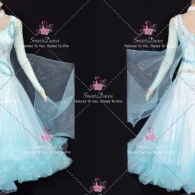 Blue Foxtrot Rhinestone Dance Costumes Ballroom Dance Dress BD-SG4577