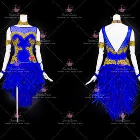 Blue Fringe Latin Dance Dress Swing Practice Skirt LD-SG2027