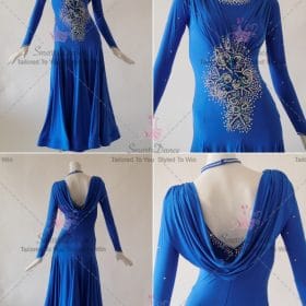 Blue Juniors Crystal Applique Ballroom Costumes Foxtrot BD-SG3750