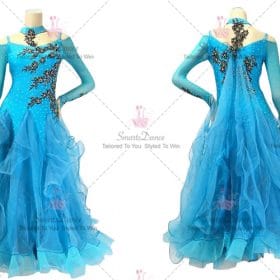 Blue Juniors Dance Ballroom Standard Clothing Crystal Applique BD-SG3810