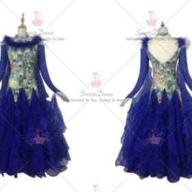 Blue Juniors Dancer Ballroom Costumes Crystal Lace BD-SG3804