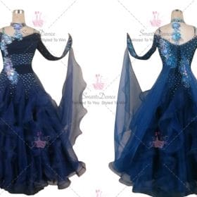 Blue Juniors Dancesport Ballroom Standard Outfits Crystal Satin BD-SG3822