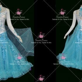 Blue Lace Crystal Competitive Dance Costumes Prom Dance Dresses BD-SG4408